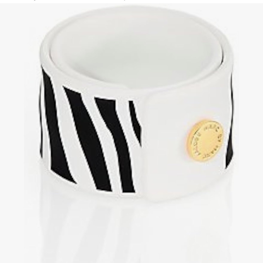 Marc by Marc Jacobs Black and White Slap Bracelet with Gold Accent